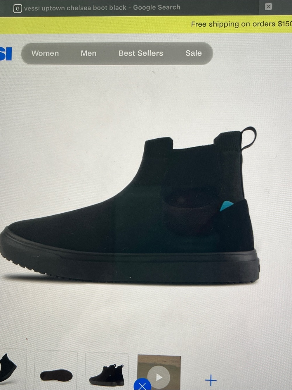 Vessi uptown Chelsea boot black NWOT waterproof